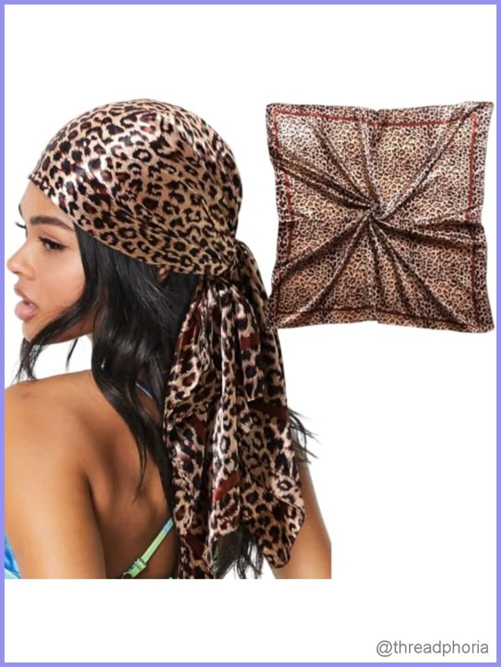 Large Satin Hair Scarf for Women - 35x35 Silk Head Scarf